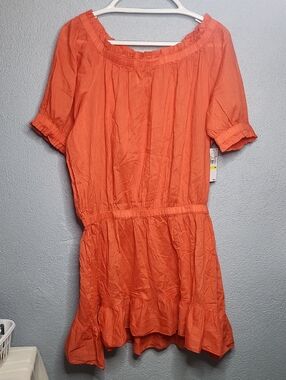 MICHAEL Michael Kors Coral Off-Shoulder Cover-up